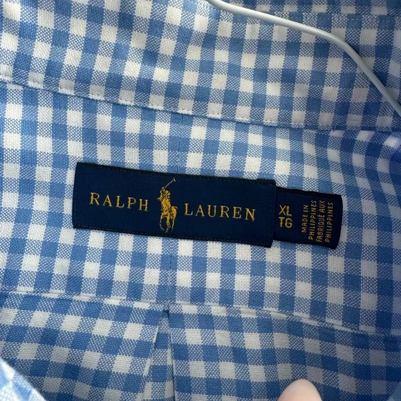 Ralph Lauren Men's Checkered Shirts - Green, Blue, White, Grey - Picture 4 of 5